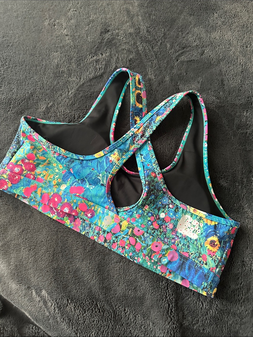 BlackMilk Gustav Klimt Women's Floral Crossback Sports top - Multicolor - Picture 2 of 5